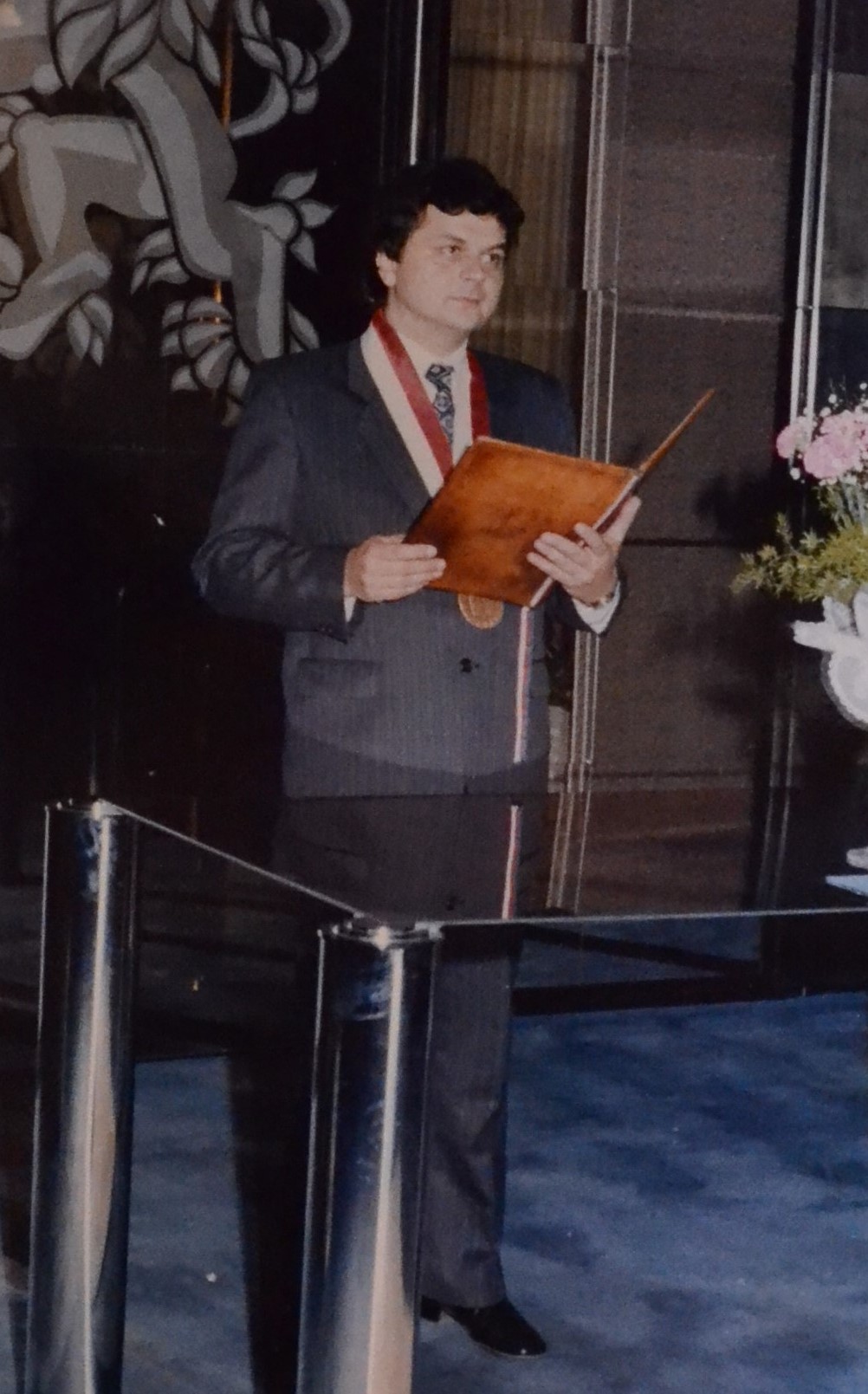 Roman Vlasák as a wedding registrar at the municipality (early 1990s)