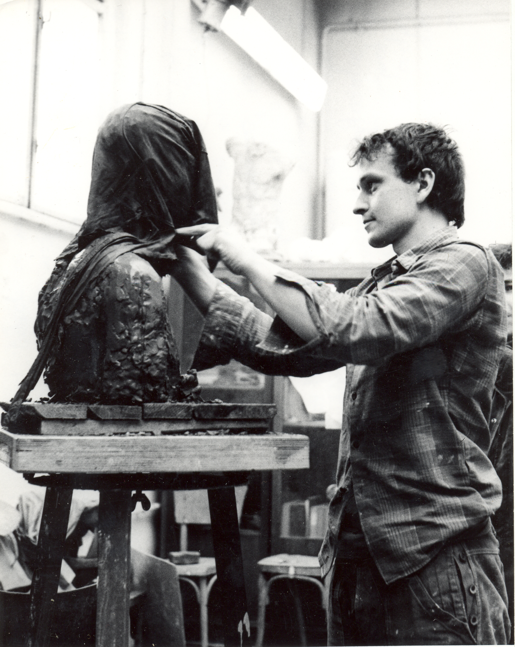 Michal Gabriel in his second year at AVU (Academy of Fine Arts in Prague) in the studio of the sculptor Kryštůfek