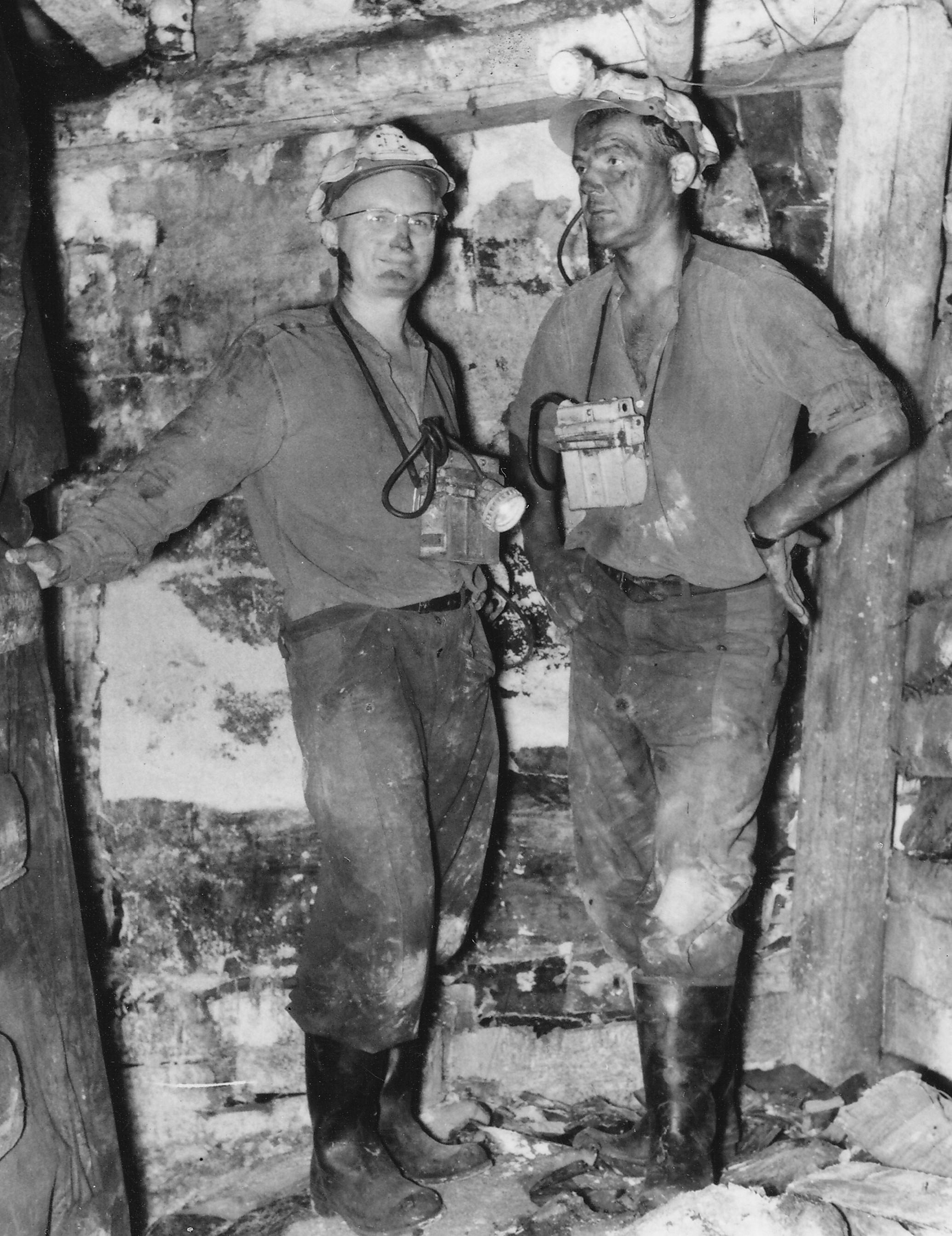 Milan Černín (on the left) / ČSA Karviná mine / 1966