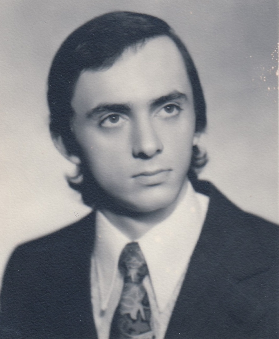 Libor Grubhoffer na fotce z maturitního tabla gymnázia v Poličce, 1976