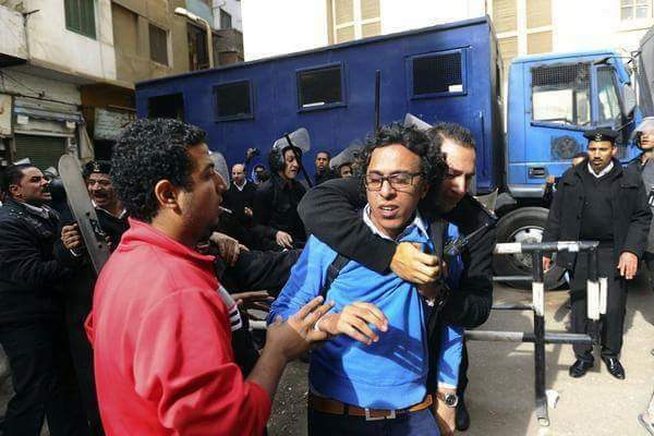 The arrest of Kareem Taha at a demonstration in Cairo in 2011