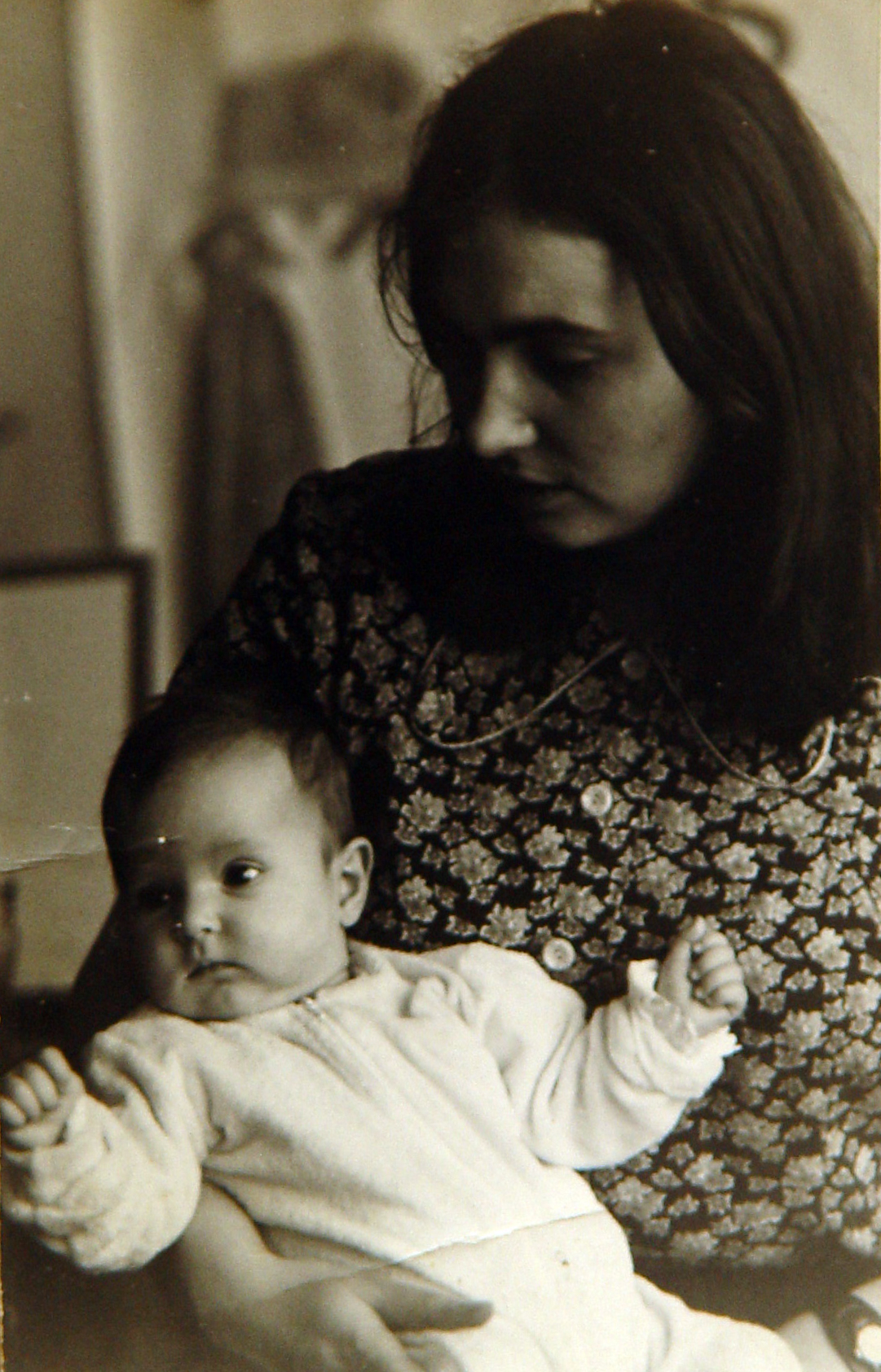 With her third child in 1975 
