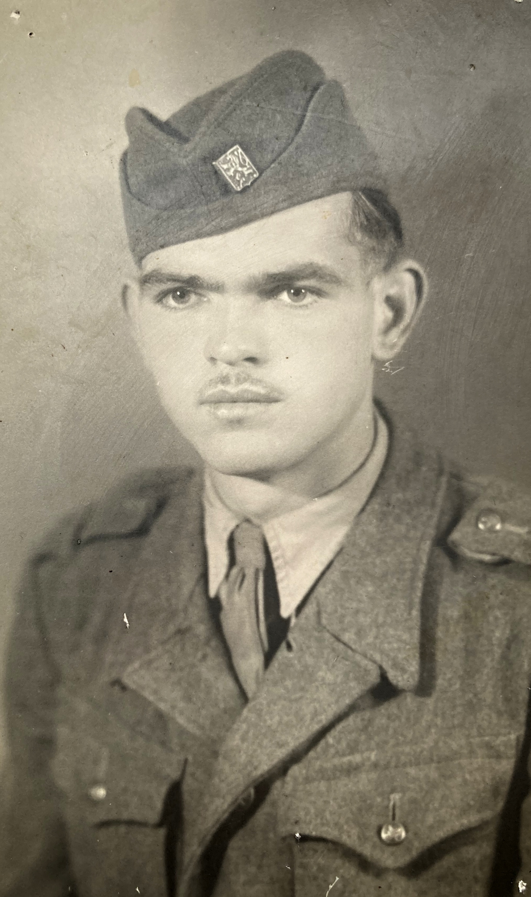 Bohumil Hajný at the army in Stara Boleslav, 1948