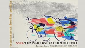 Plakát k Závodu míru v roce 1964, autor grafiky František Zálešák