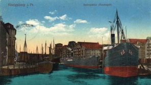Königsberg, přístav. Pohlednice z roku 1916. Zdroj: Zeno.org