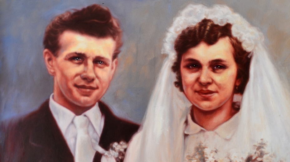 Svatební malba Josefa a Márie Gabrhelových