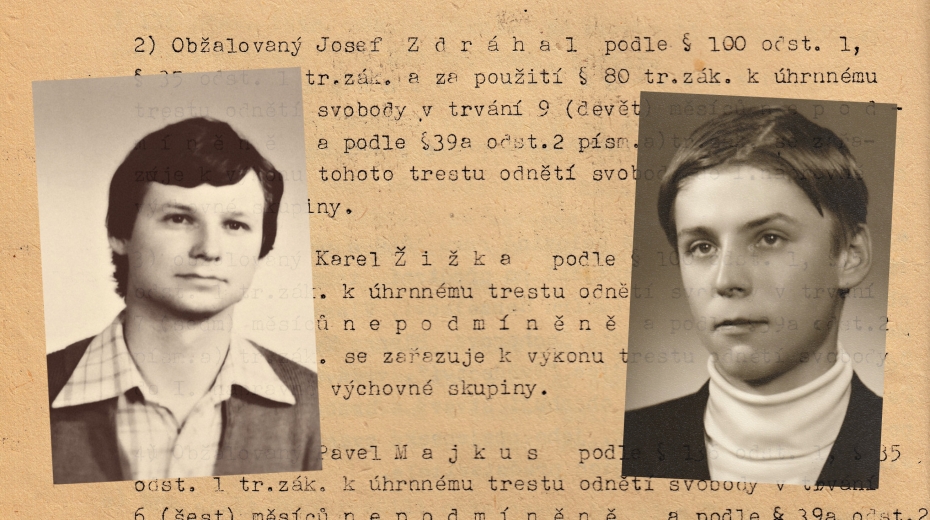 Karel Žižka (vlevo) a Josef Zdráhal skončili ve vězení. Zdroj: Paměť národa