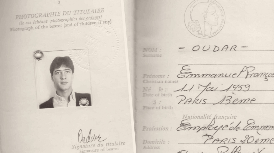 Pas Emmanuela Oudara, na který odjel Jindřich Tomeš v listopadu 1982 do Francie.