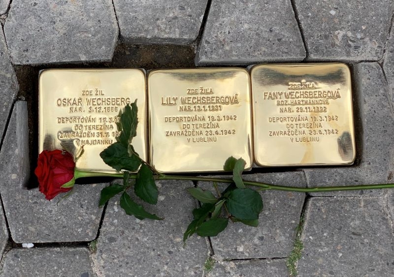 Kameny zmizelých za rodinu Wechsbergových v Boskovicích. Zdroj: Paměť národa