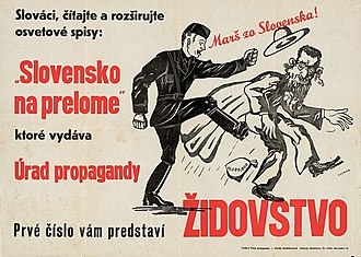 Antisemitská propaganda na Slovensku za 2. světové války. Zdroj: webumenia.sk