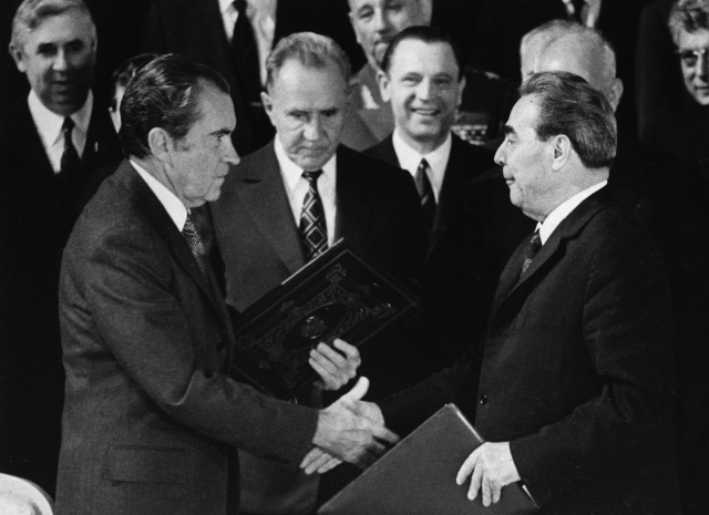 Nixon s Brežněvem v Moskvě 29. 5. 1972. Zdroj: ČTK