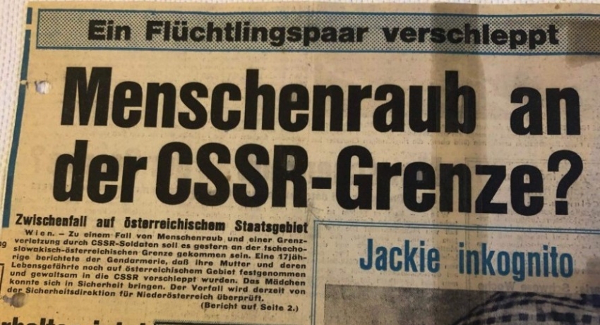 Zpráva v rakouském listě Kurier o únosu na hranicích. Zdroj: Paměť národa 