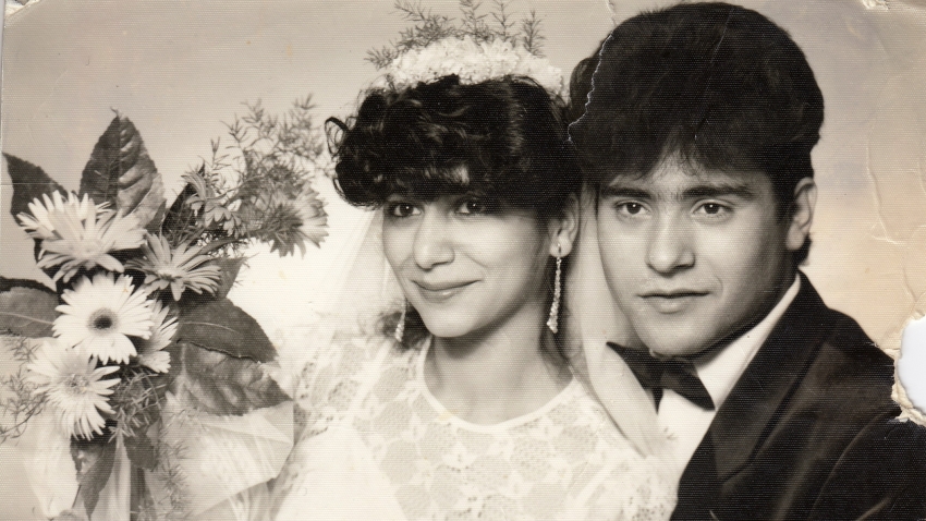 Elena a Bohuš Gorolovi, svatební foto, 1987. Zdroj: archiv pamětnice