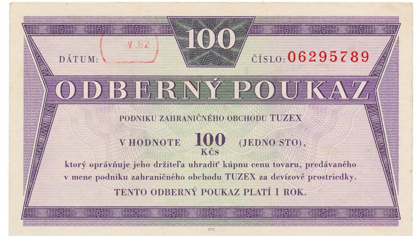 Bony v hodnotě 100 Kčs. Zdroj: archiv pamětníka
