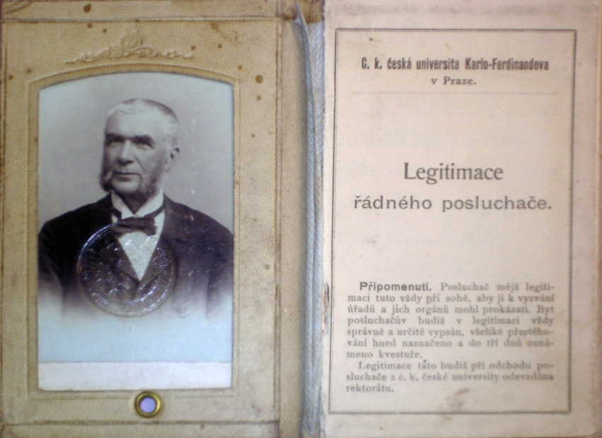 Legitimace Jakuba Hrona jako řádného studenta práv z října 1907. Zdroj: Muzeum Jakuba Hrona