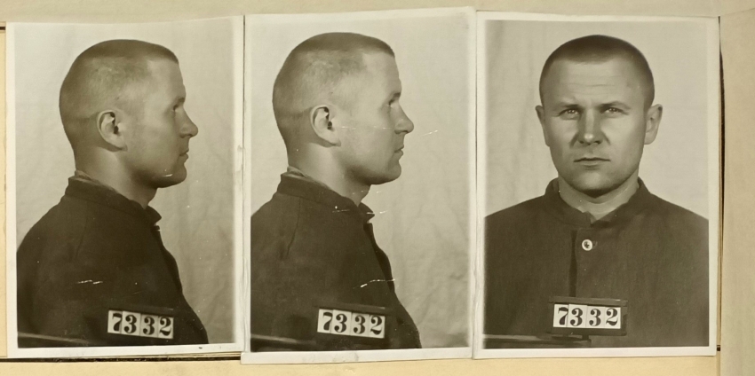 Vězeňská fotografie z roku 1950. Zdroj: archiv pamětníka