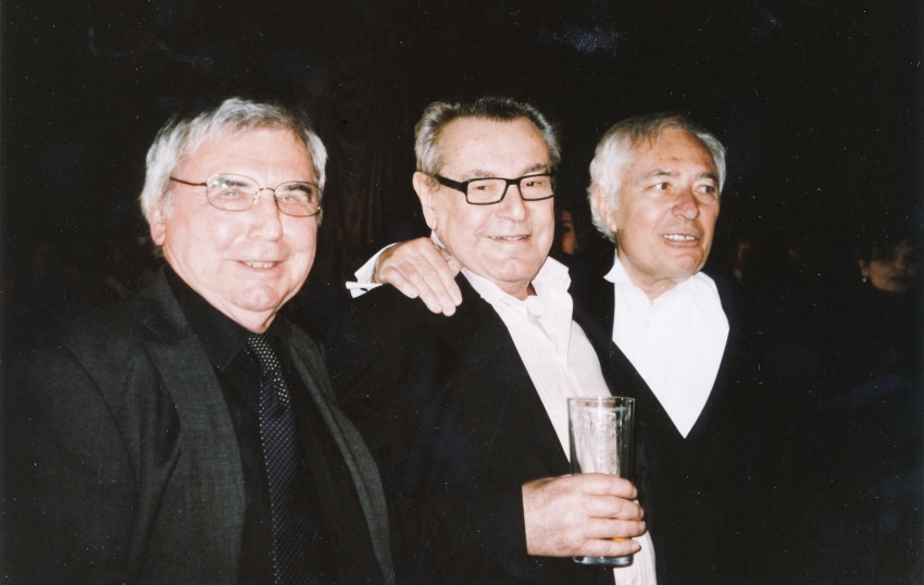 Libor Pešek (vpravo) s Vladimírem Suchánkem a Milošem Formanem
