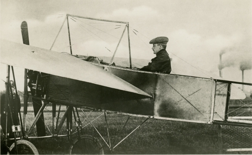 Ing. Jan Kašpar v letadle Bleriot. Zdroj: archiv M. Petráčka