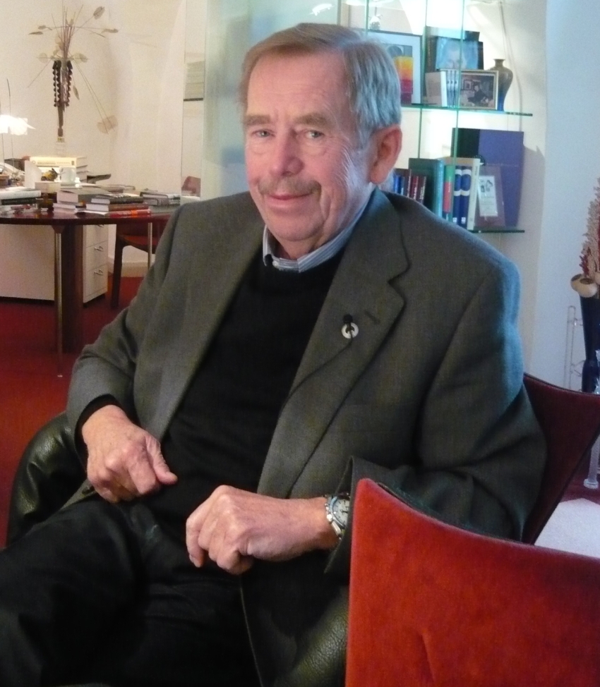 Polistopadový prezident Václav Havel během natáčení pro Paměť národa v roce 2010. Zdroj: Paměť národa