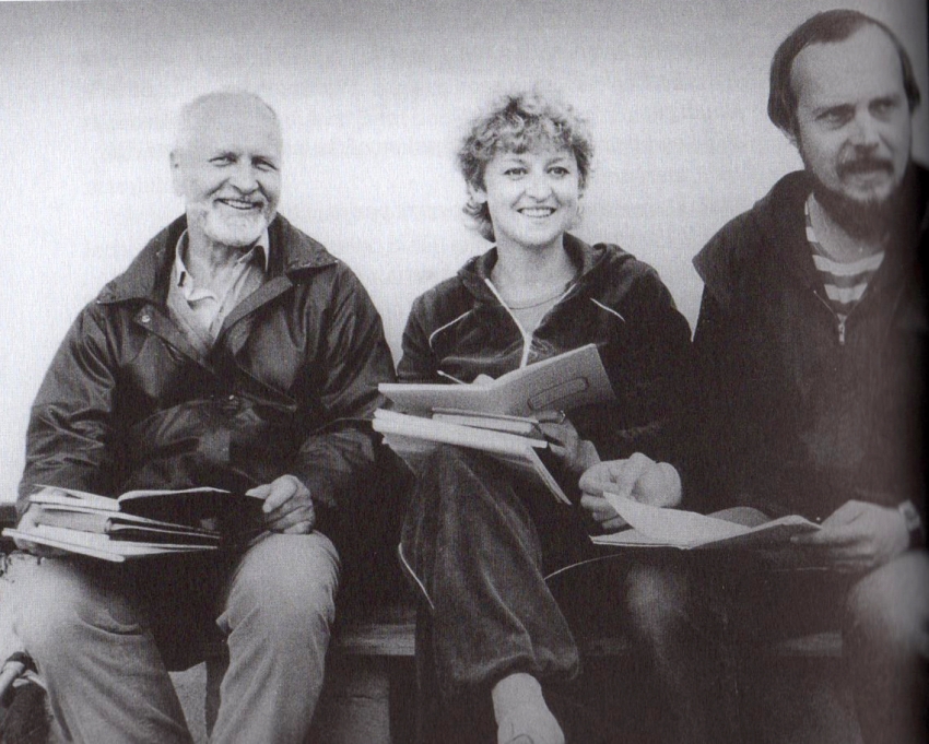 Jitka Vodňanská s Jaroslavem Skálou (vlevo) a Kamilem Kalinou, 1984. Zdroj: archiv pamětnice