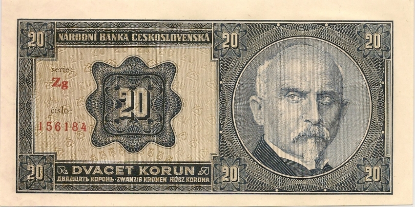 Bankovka s portrétem Aloise Rašína.