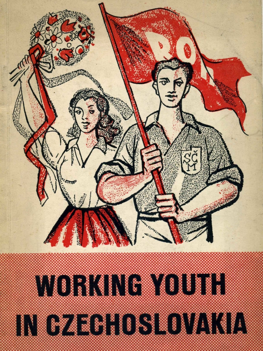 Obálka brožury Working Youth in Czechoslovakia, 1948. Zdroj: Flickr, Creative Commons