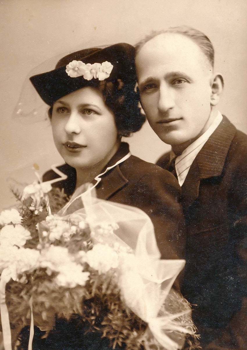 Manželé Löwenbeinovi na svatební fotografii. Zdroj: archiv pamětníka