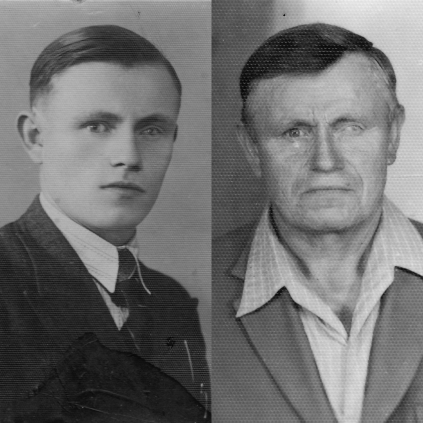 Otec pamětnice František Fikl před válkou (vlevo) a po návratu z deportace (vpravo). Zdroj: archiv pamětnice