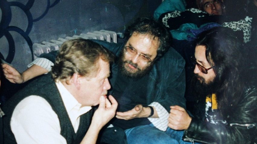 S Václavem Havlem a Vladimírem Hanzelem v roce 1995. Zdroj: archiv pamětníka