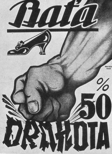 Plakát o snížení cen z roku 1922.