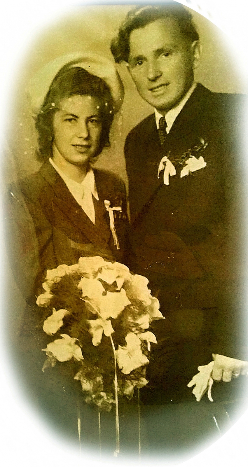 Hermina Musilová a Miroslav Musil, svatební foto. Zdroj: Archiv pamětnice