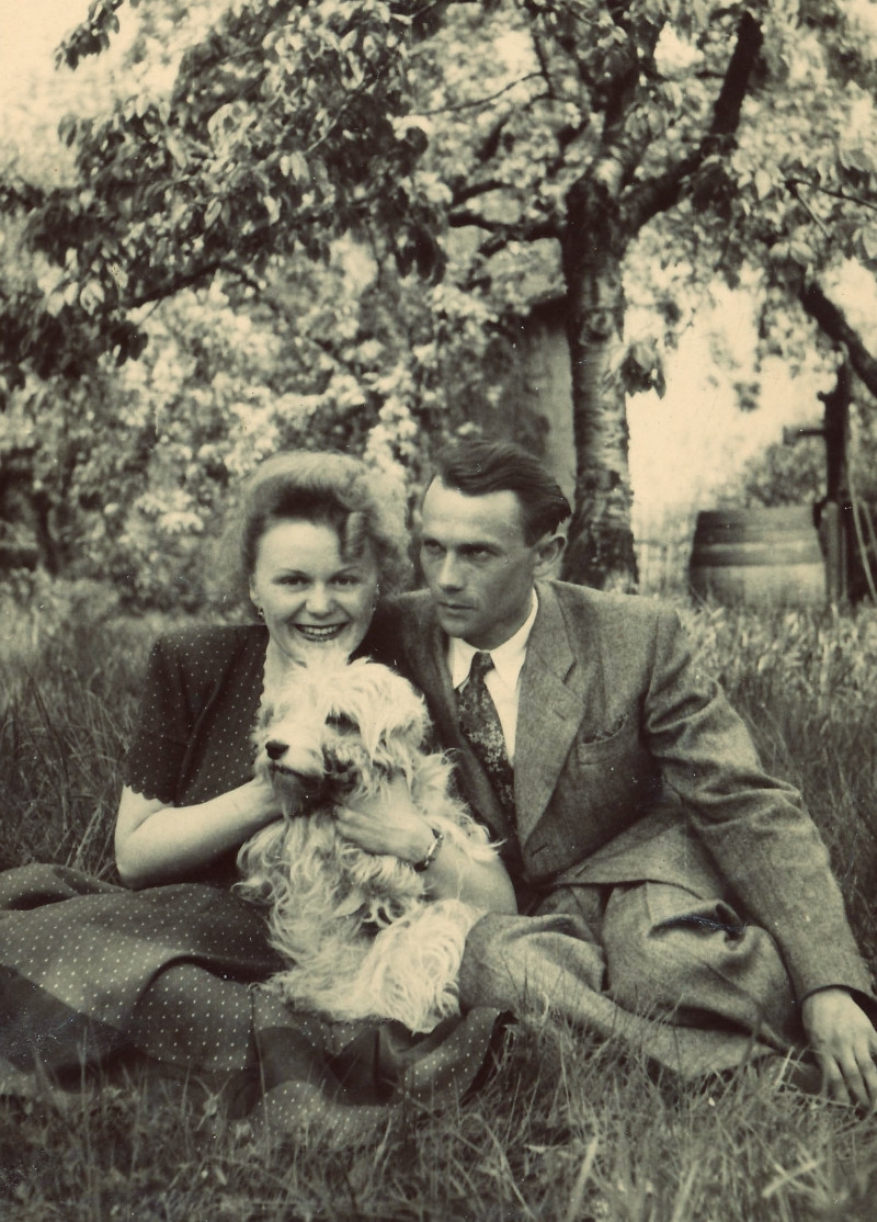 Se snoubencem Otakarem Čeňkem Truncem v roce 1949. Foto: Paměť národa