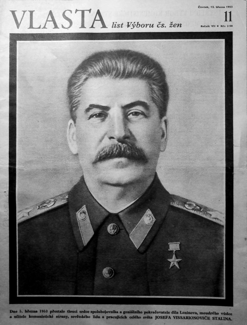 Stalin na obálce mimořádného vydání časopisu pro ženy Vlasta. Foto: Moderní dějiny