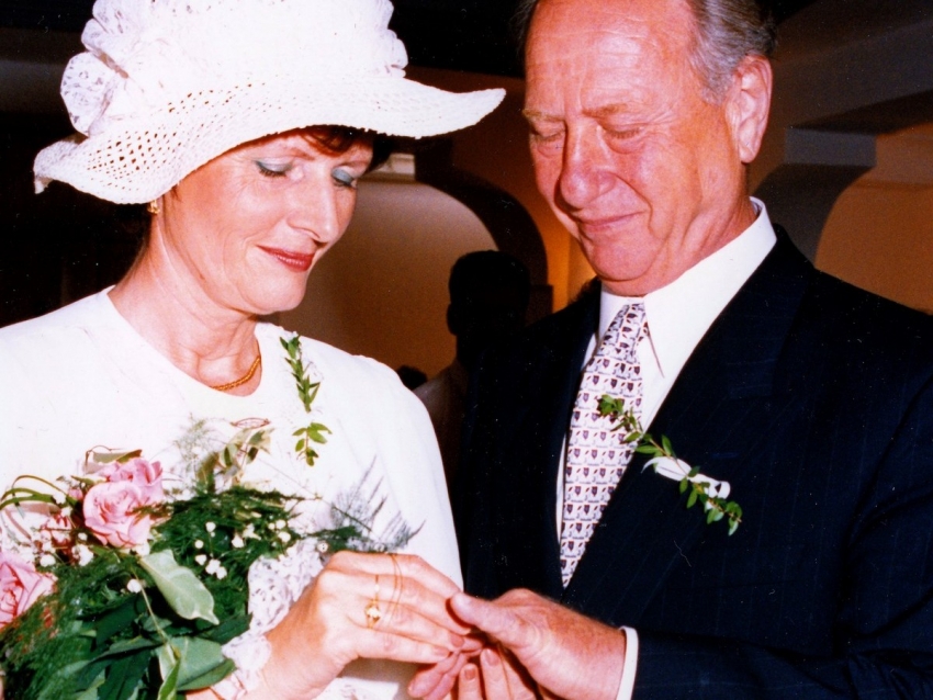 Svatba s druhou manželkou, 1996. Zdroj: Archiv pamětníka
