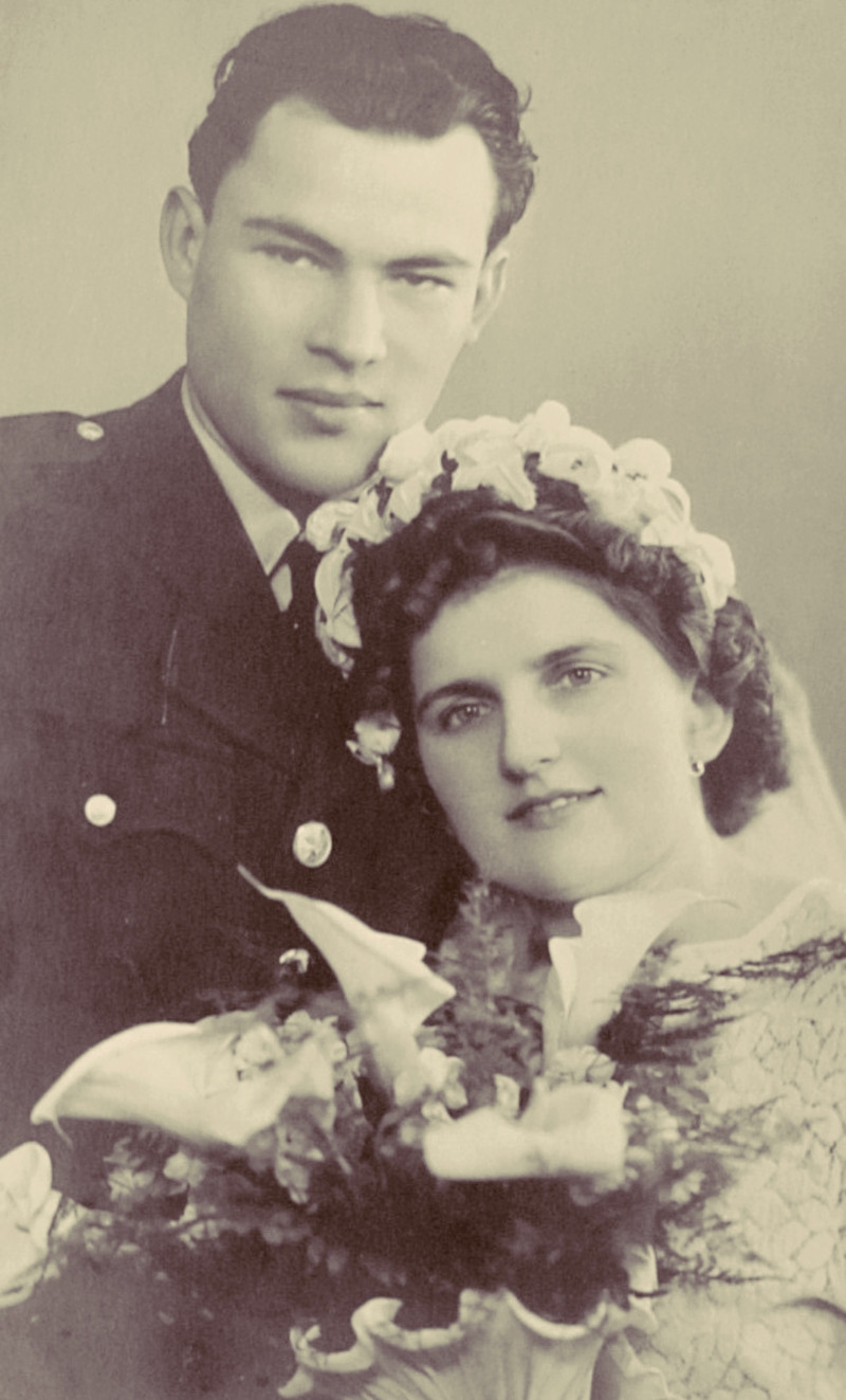 Svatební foto Karla a Evy Bažantových z 13. března 1948. Foto: Paměť národa