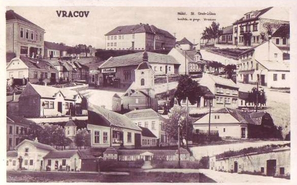 Vracov na historické pohlednici z roce 1936. Zdroj: FotoHistorie.cz