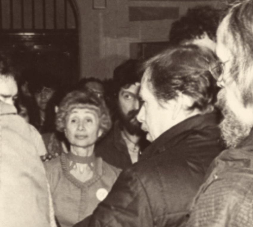 Jarmila Stibicová a Václav Havel v listopadu 1989. Zdroj: Paměť národa