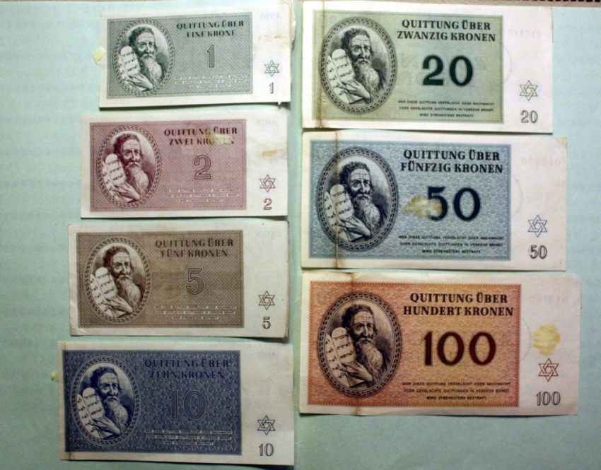 Terezínské bankovky. Foto: Paměť národa