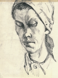 Kresba z Ravensbrücku, neznámá ruská vězeňkyně