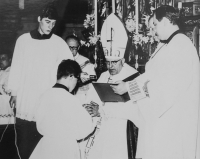 Ladislav Tichý being ordained a priest in Brno on June 30th 1973 


