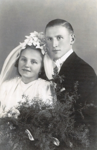 Wedding photo of Marie Hrudníková's parents