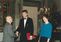 S Klementem Slavickým ve Foersterově síni, 1995