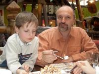 Tomáš Svoboda and his third child Mikuláš in 2007 