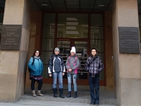 Student team in front of the Czech Radio building