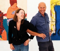 With his wife Eva in the gallery Klasan, exhibition opening in 2014