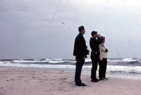 Jan Zajíc with his parents at the Baltic see in Poland in 1964