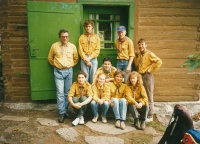 Jiří Kvapil, on the left, on a Scout camp in 1994