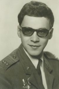 Jiří Kvapil on a picture from his military service in Sušice 1970-1972