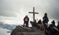 V Alpách na vrcholu Rastkogel – vpředu V. Náhlíková (r. 2010)