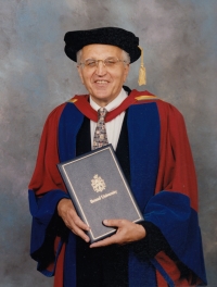 With the honorary doctorate from Brunel University. 1998